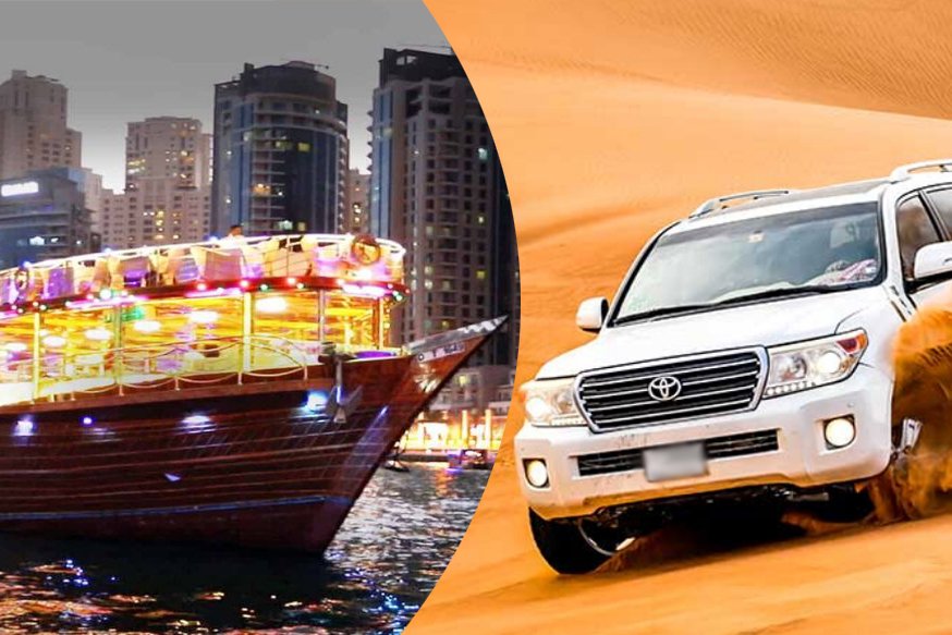 Desert safari and dhow cruise combo deal Dubai