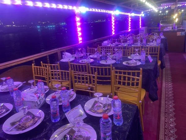Iftar dhow cruise on Deira Creek Dubai with traditional buffet dinner