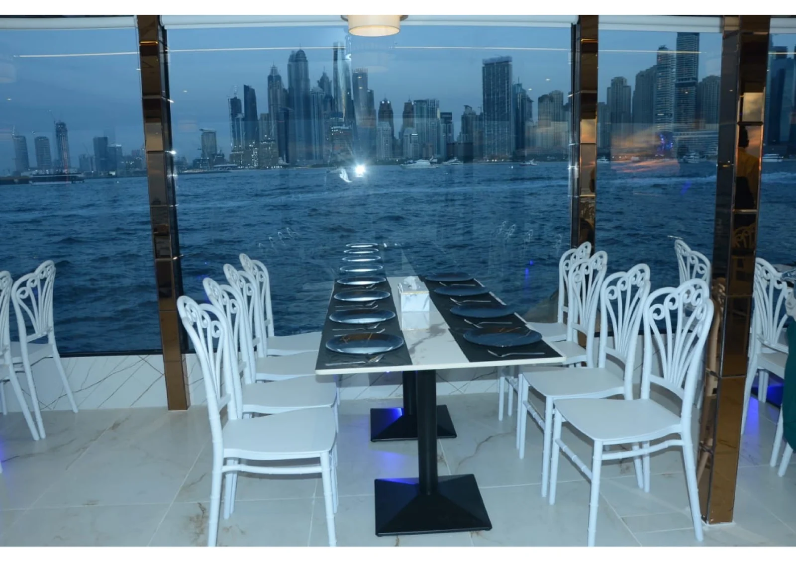 Marina Star fiber dhow cruise in Dubai with premium dining and skyline views