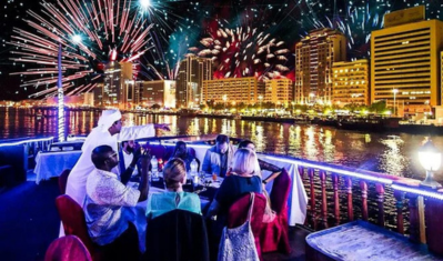 New Year evening dhow cruise in Dubai Marina with gala dinner and countdown